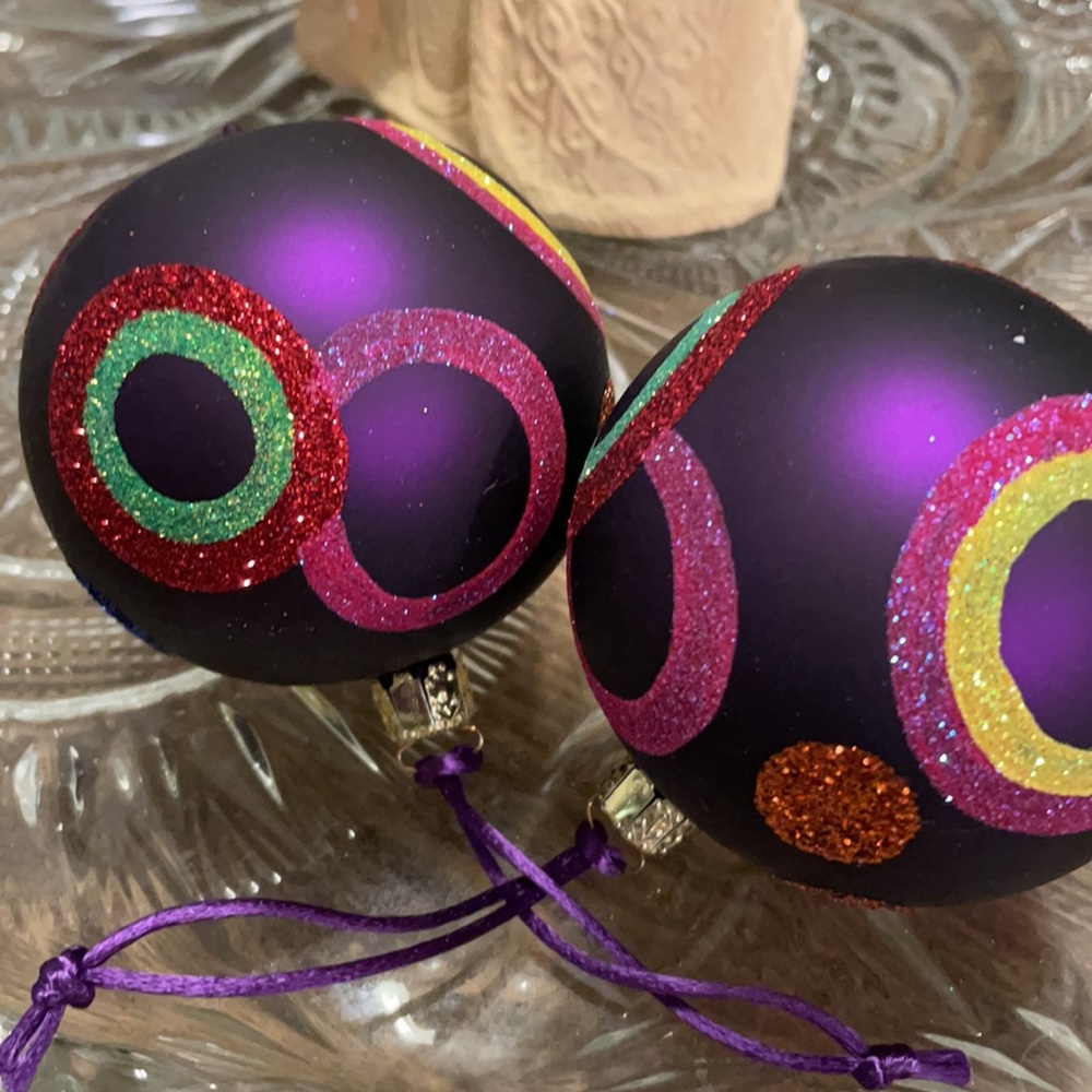 Christmas Decorations Tree Ornaments Glitter Bulbs - Picture 2 of 4